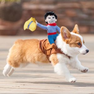 Adorable Cowboy Rider Dog Costume - Perfect for Pet Dress-Up & Halloween