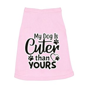 Cute Dog Sleeveless Shirt – 'My Dog Is Cuter Than Yours' Art Dog Clothing