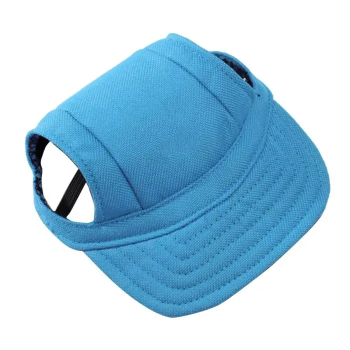 A blue baseball cap (product code: 12318-82fc3b.jpg) with a wide brim and an adjustable strap at the back, perfect as a pet cap for your furry companion.