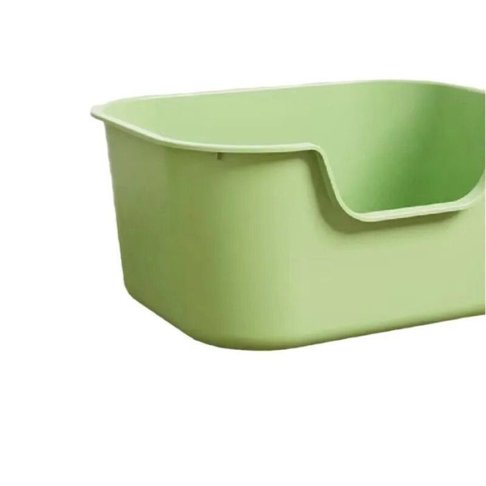 A light green cat litter box made of plastic, featuring smooth edges and an open top, listed under the product name 12587-b71c68.jpg.