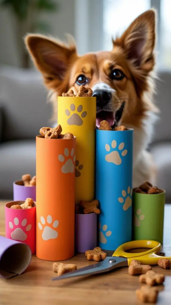 cardboard tube puzzle feeder